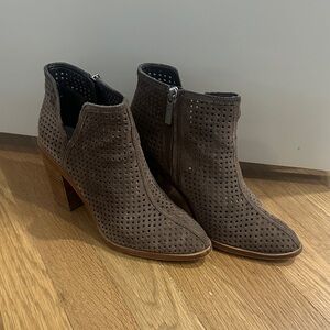 1. State Taupe Perforated Ankle Booties
